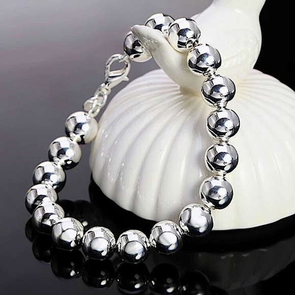 Stampd Jewelry - Beaded Ball Sterling Silver Bracelet 10mm